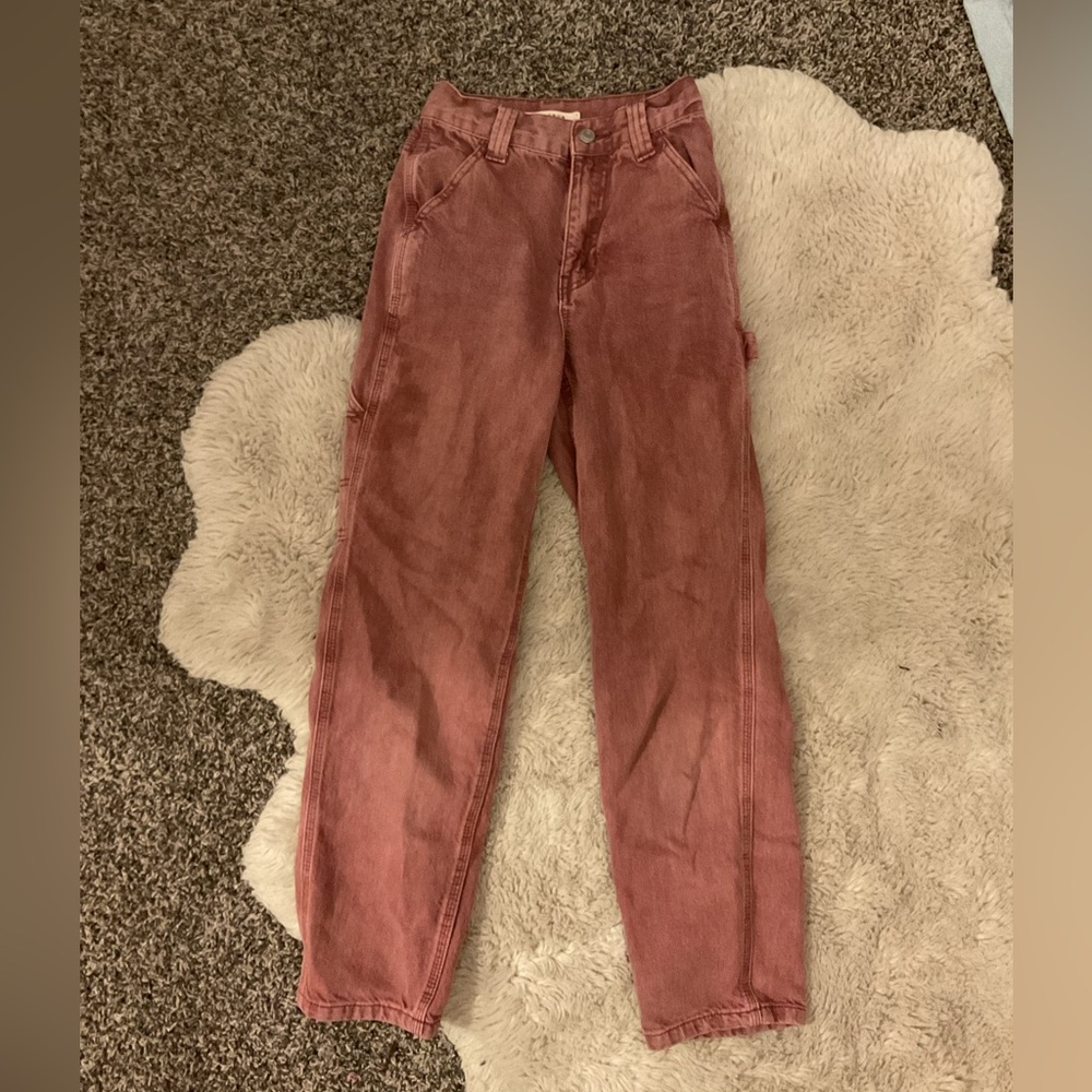 pacsun high rise maroon/pink carpenter jeans